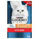 GOURMET Perle Mini Fillets in Gravy Beef Wet Cat Food 85g
