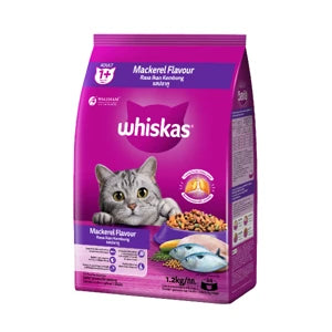 WHISKAS CAT FOOD MACKEREL FLAVOUR 1.2 KG