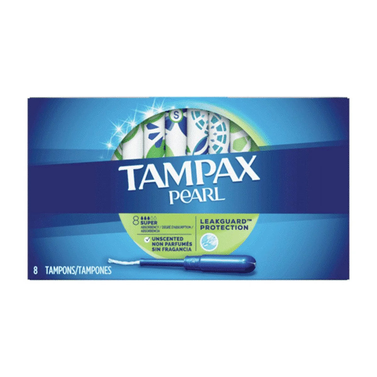 Tampax Pearl Tampons Super Absorbency With Leakguard Braid Unscented, 8 Ea