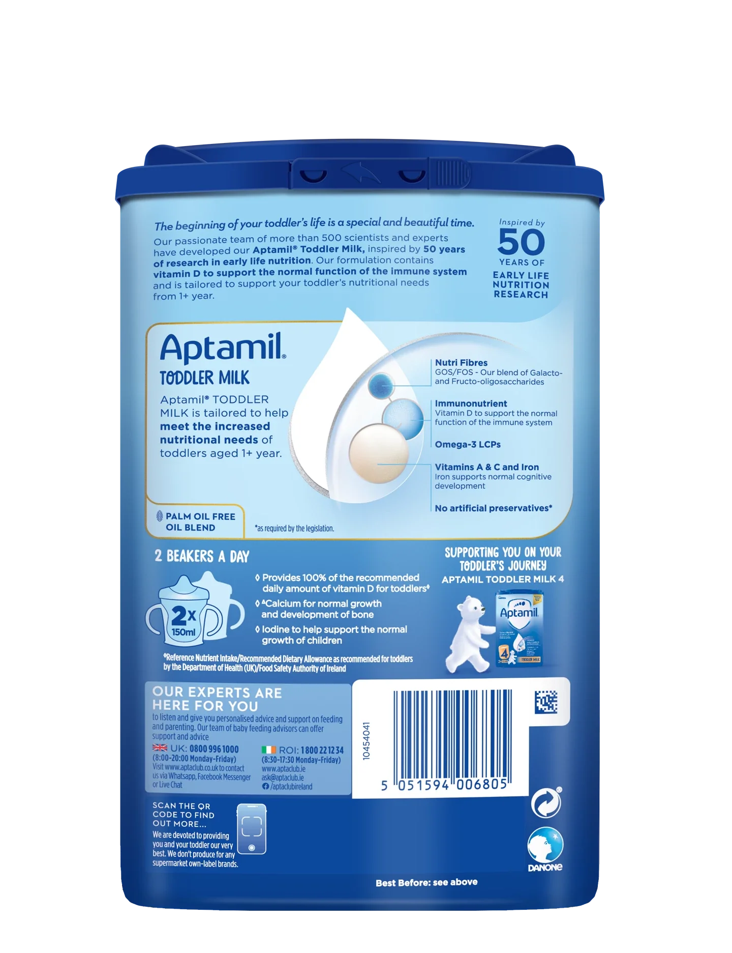 Aptamil 3 Toddler Baby Milk Powder Formula, 1-2 Years, 800g